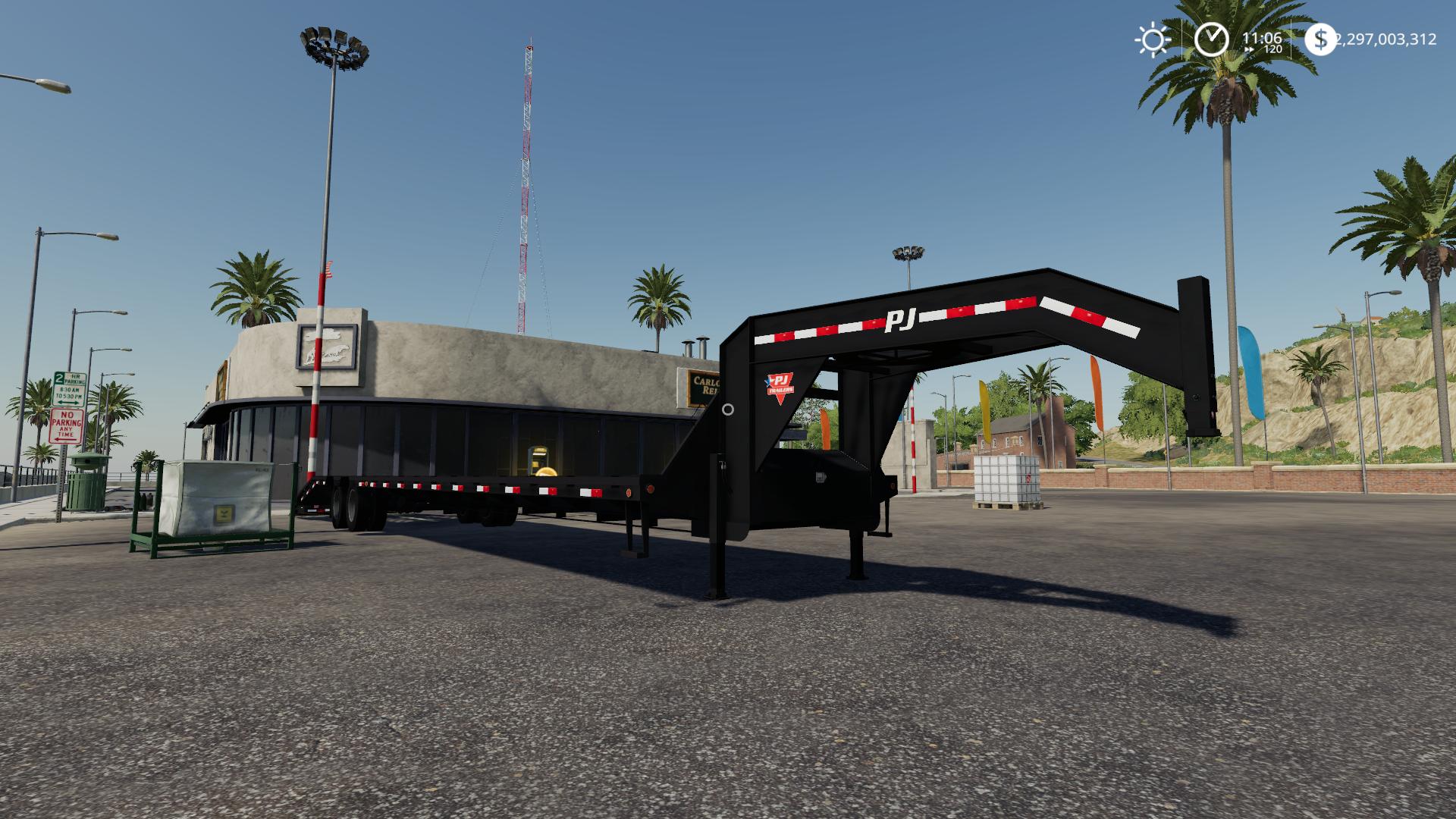 40ft Pj Gooseneck Trailer V1000 Fs19 Farming Simulator 22 мод Fs