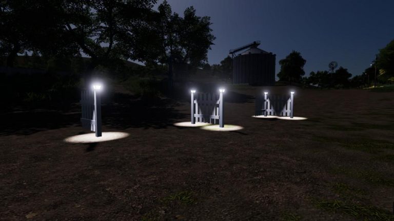 Белые заборы с огнями v2.0 FS19 | Farming Simulator 22 мод | FS 19 МОДЫ