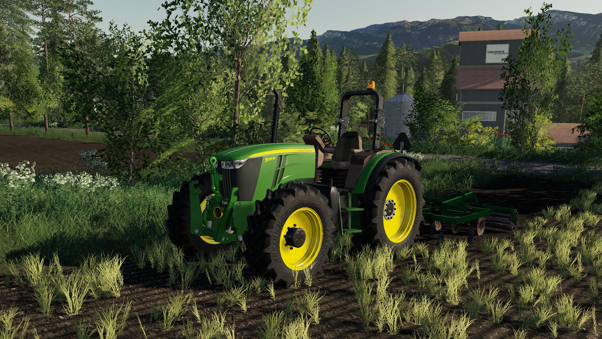 Игры ферма симулятор 19. Трактор Джон Дир для ФС 19. John Deere 5100m. Fs19 Mods John Deere. Farming Simulator 2022 Джон Дир.